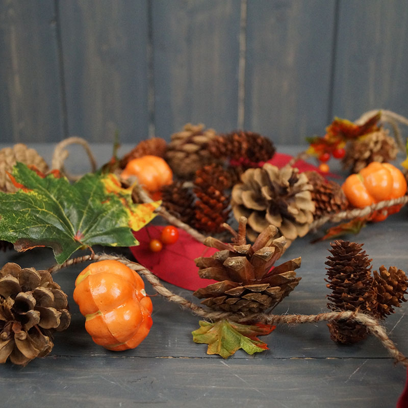 Pumpkin, Pine cone, Leaf and Berry Garland detail page
